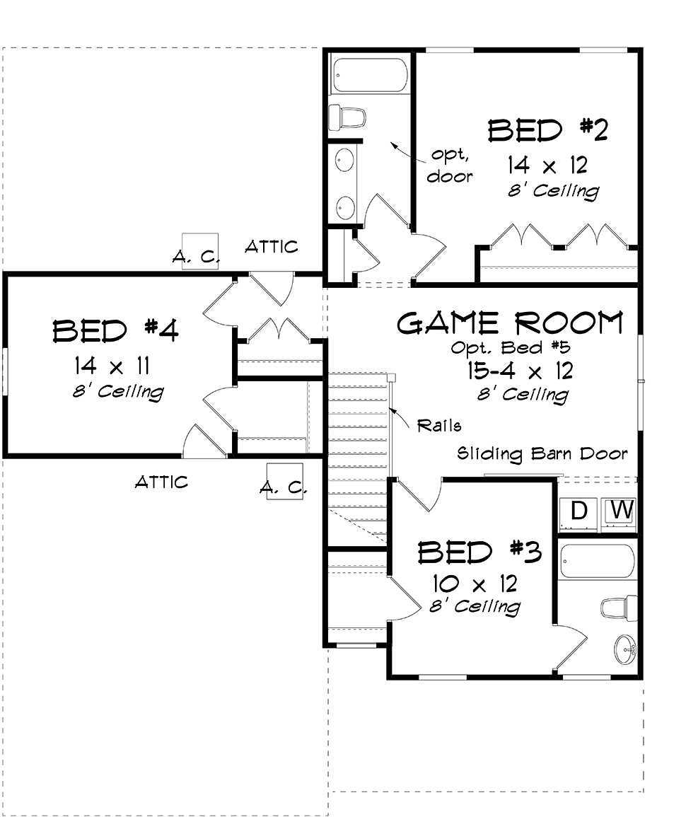 Cottage Traditional Level Two of Plan 61488