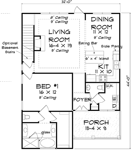 House Plan 61492 First Level Plan