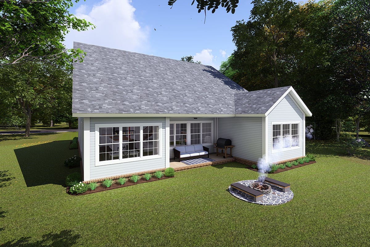 Traditional Plan with 2429 Sq. Ft., 4 Bedrooms, 4 Bathrooms, 2 Car Garage Rear Elevation