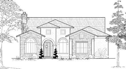 Mediterranean Elevation of Plan 61515