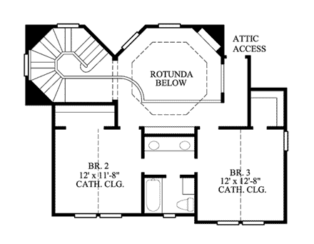 House Plan 61536 Second Level Plan