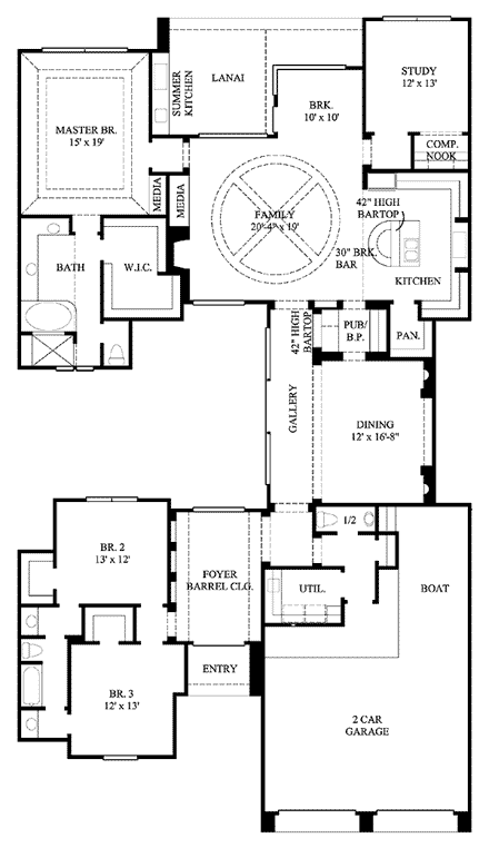 House Plan 61537 First Level Plan