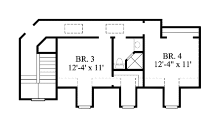 House Plan 61540 Second Level Plan