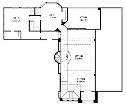 House Plan 61584 Second Level Plan