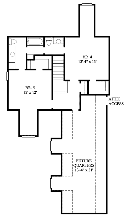 House Plan 61612 Second Level Plan