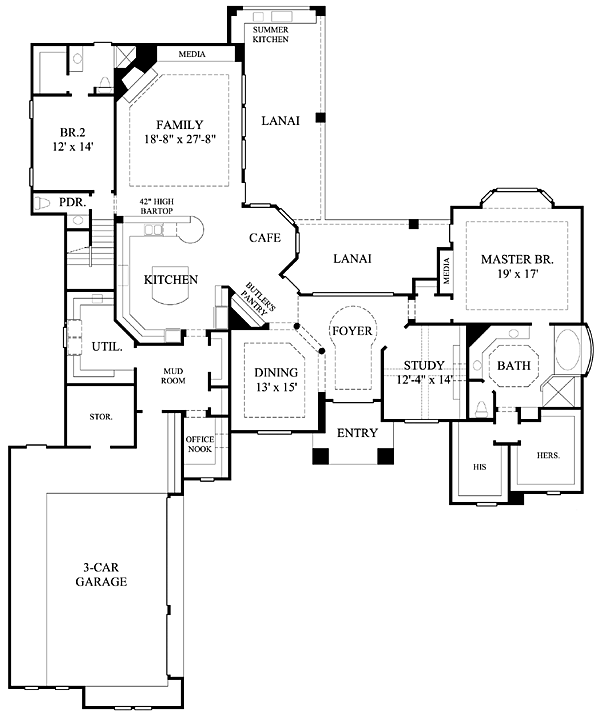 Plan 61719 | Traditional Style with 4 Bed, 4 Bath, 3 Car Garage