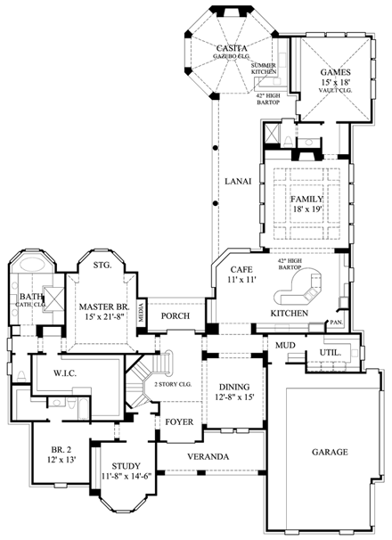 House Plan 61741 First Level Plan