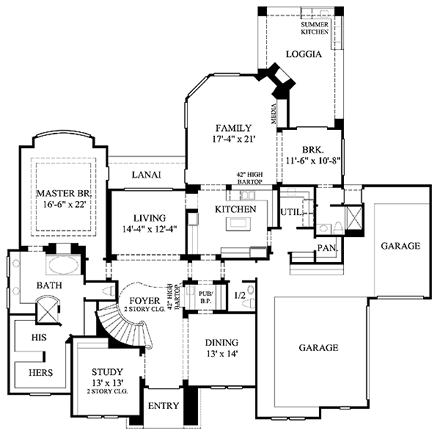 House Plan 61749 First Level Plan