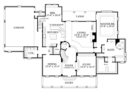 House Plan 61754 First Level Plan