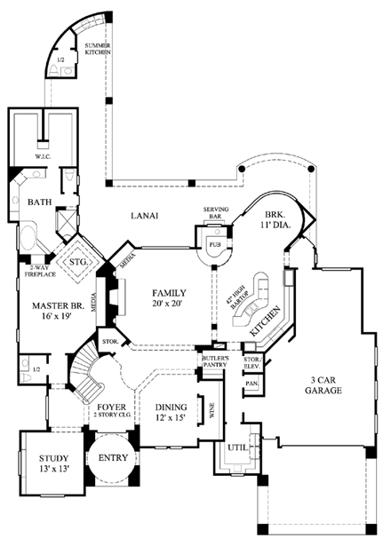 House Plan 61757 First Level Plan