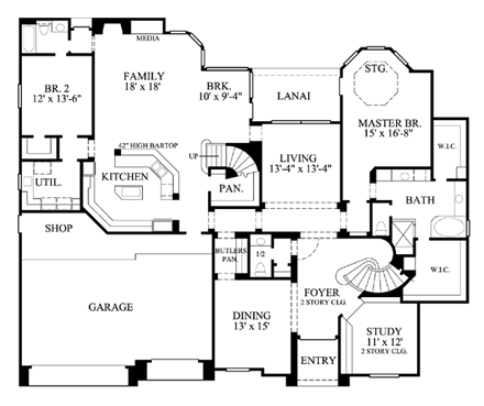 House Plan 61759 First Level Plan