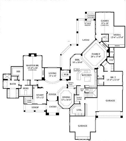 House Plan 61760 First Level Plan