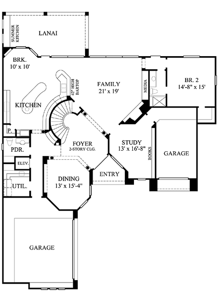 House Plan 61769 First Level Plan