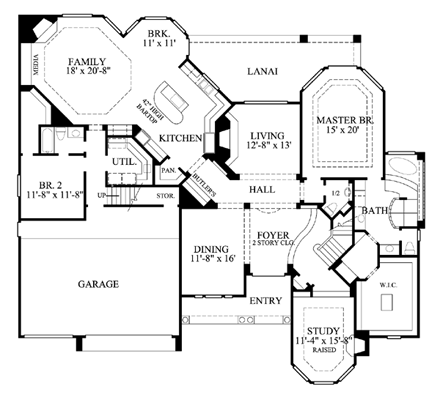 House Plan 61773 First Level Plan