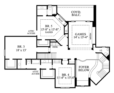 House Plan 61773 Second Level Plan