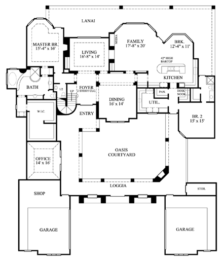 House Plan 61785 First Level Plan