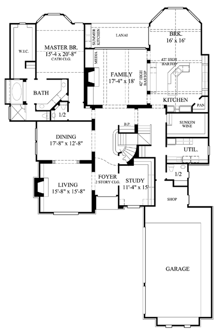 House Plan 61788 First Level Plan