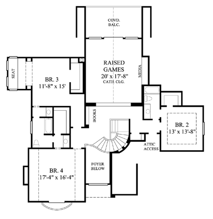 House Plan 61788 Second Level Plan