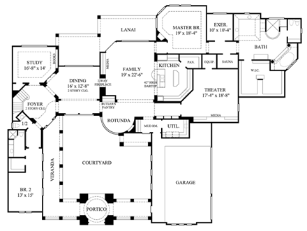 House Plan 61792 First Level Plan