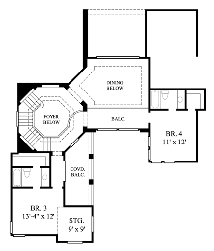 House Plan 61792 Second Level Plan