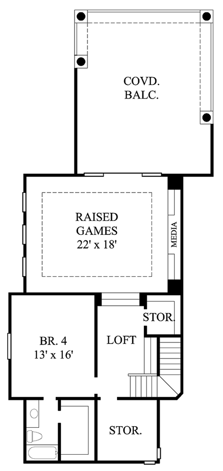 House Plan 61798 Second Level Plan