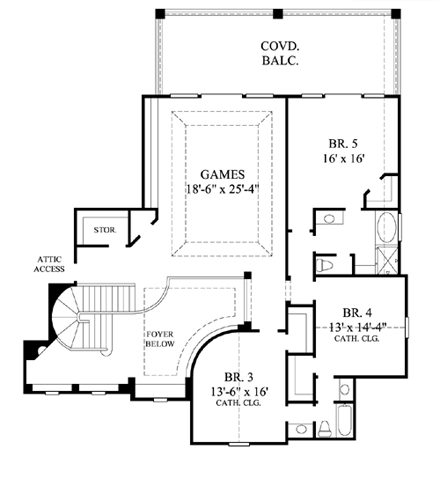 House Plan 61837 Second Level Plan
