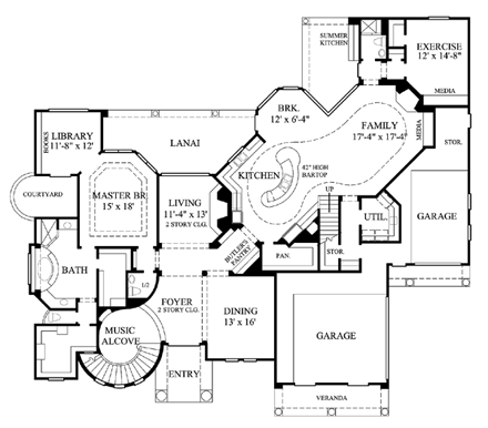 House Plan 61871 First Level Plan