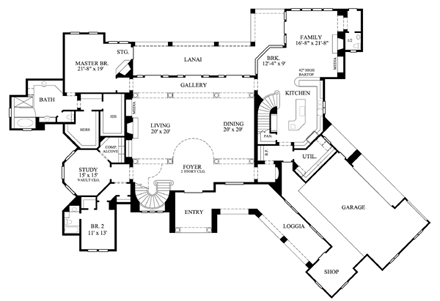 House Plan 61888 First Level Plan