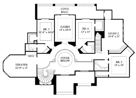 House Plan 61888 Second Level Plan