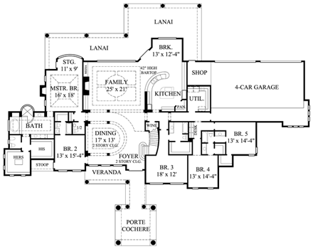 House Plan 61890 First Level Plan
