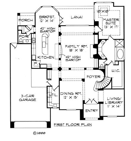 House Plan 61893 First Level Plan