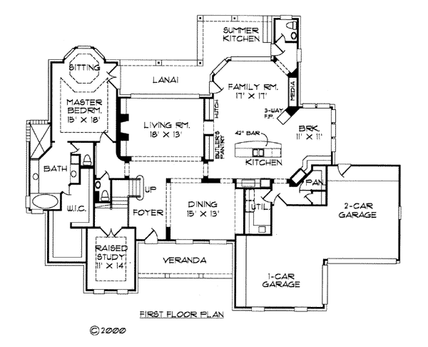 Plan 61896 | with 4 Bed, 4 Bath, 3 Car Garage