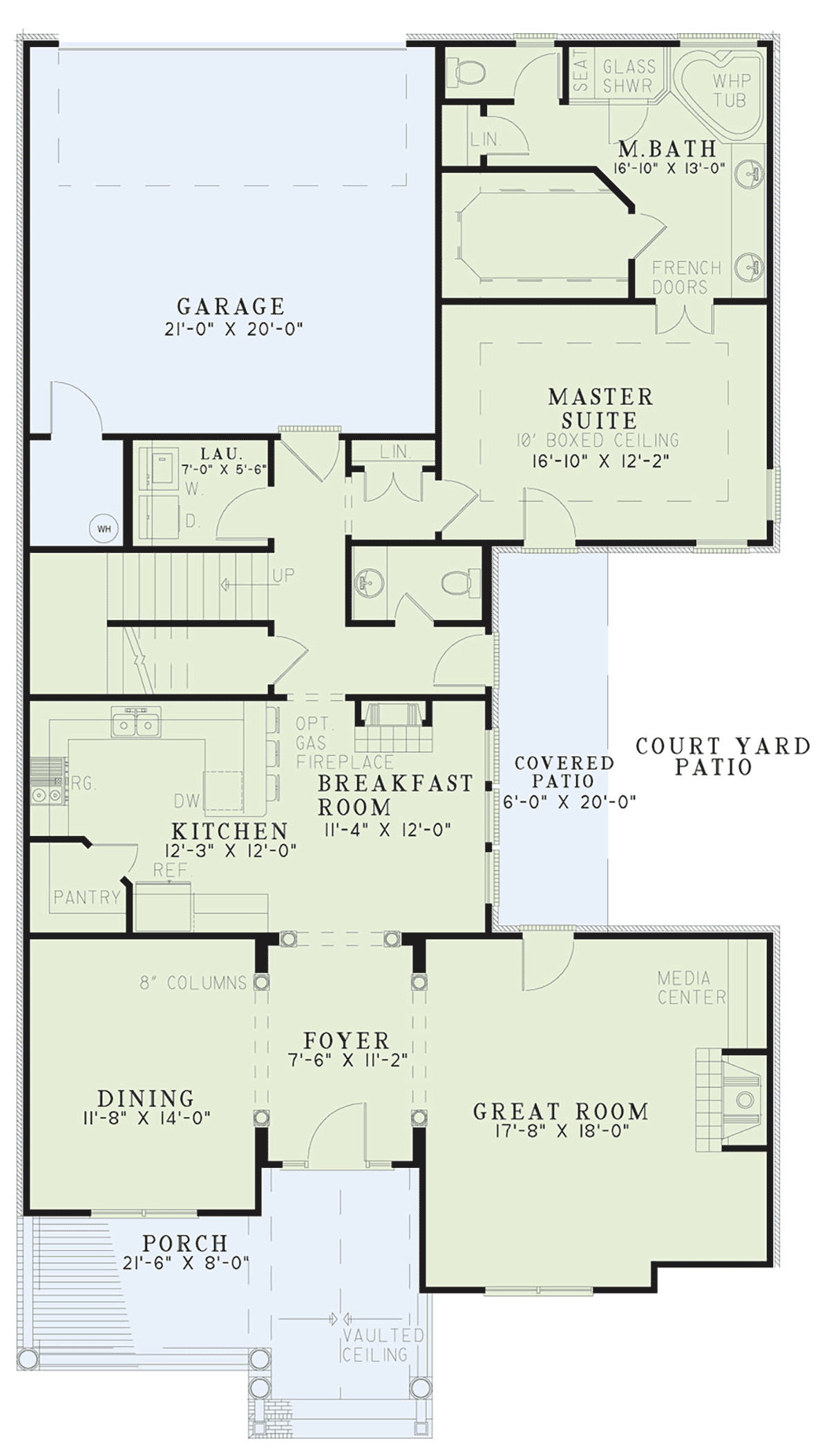 Cottage Traditional Level One of Plan 62008