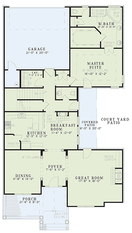 House Plan 62008 First Level Plan