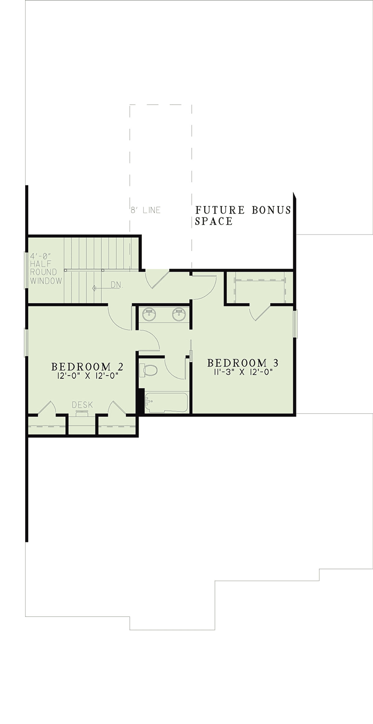 Cottage Traditional Level Two of Plan 62008