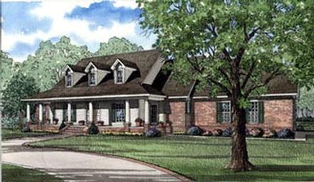 Country Ranch Southern Traditional Elevation of Plan 62013