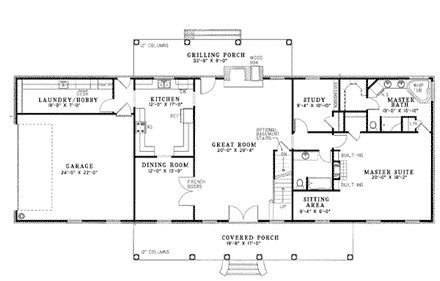 House Plan 62014 First Level Plan