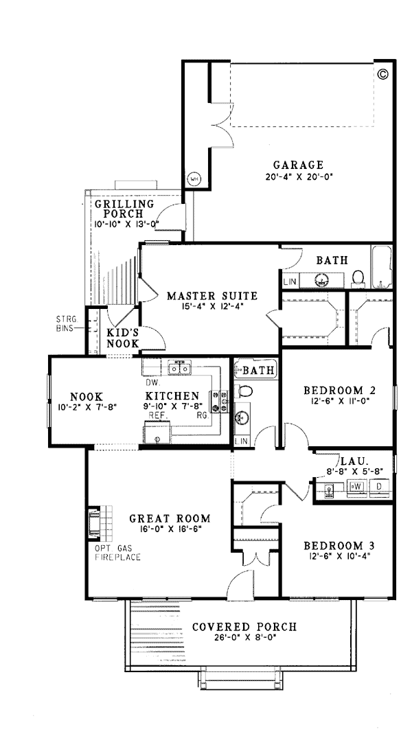 Colonial Country Southern Level One of Plan 62024