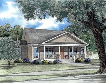 Colonial Country Southern Elevation of Plan 62024