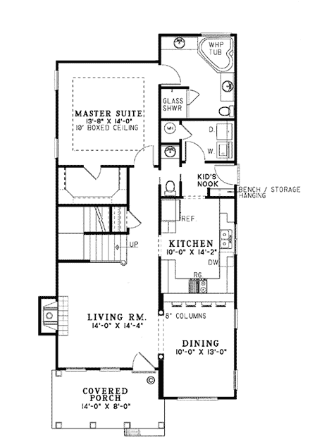 House Plan 62028 First Level Plan