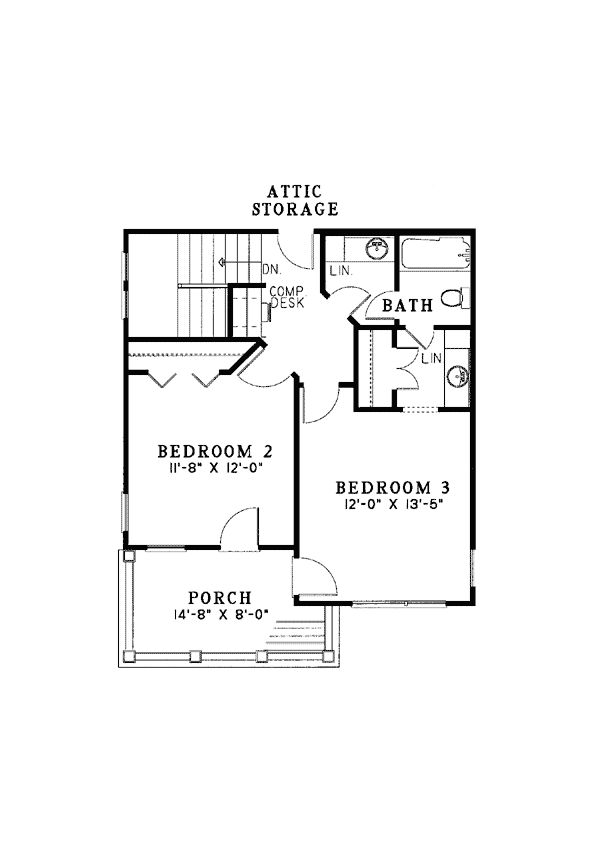 Colonial Narrow Lot Southern Level Two of Plan 62028