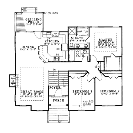 House Plan 62038 First Level Plan