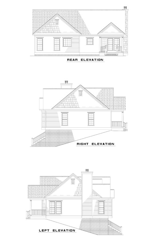  Rear Elevation of Plan 62038