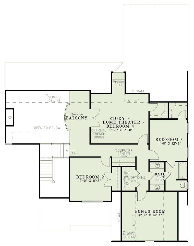 Colonial Southern Level Two of Plan 62040