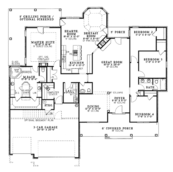 European One-Story Level One of Plan 62042