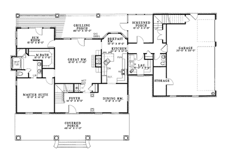 House Plan 62045 First Level Plan