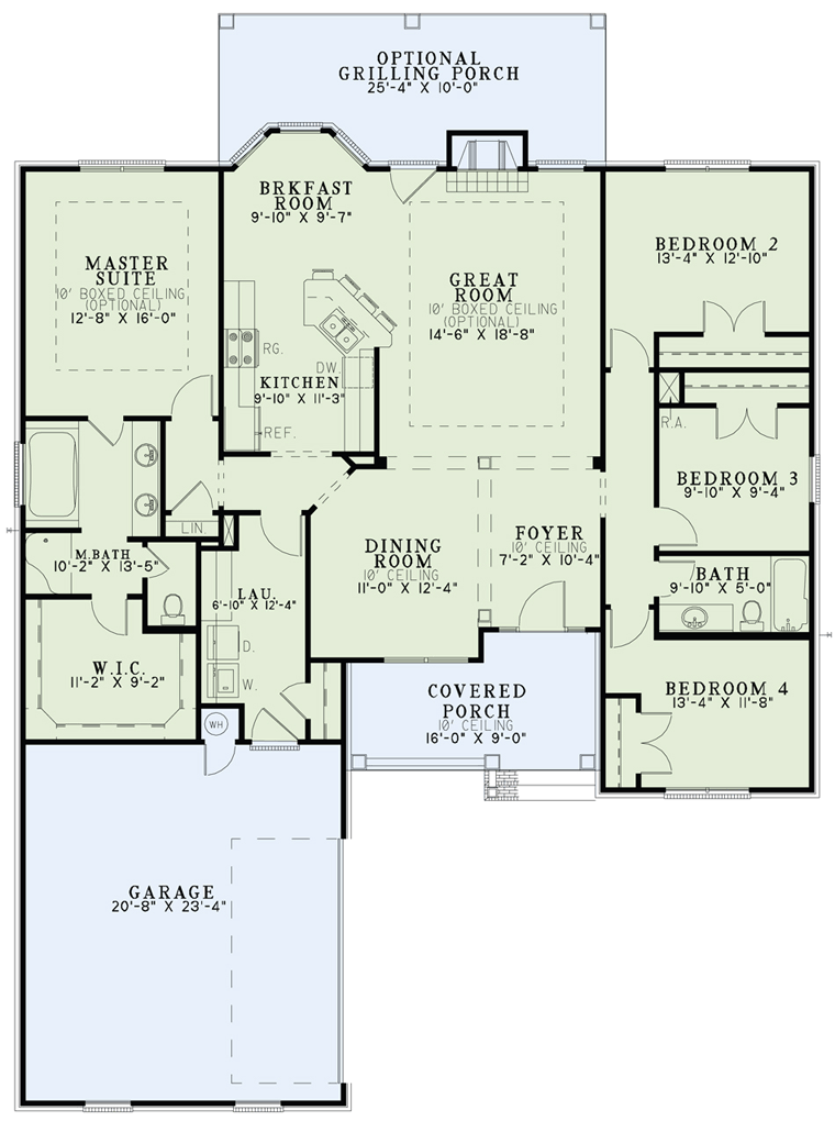 European One-Story Level One of Plan 62053