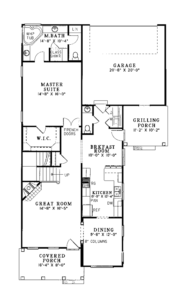 Colonial Southern Level One of Plan 62054