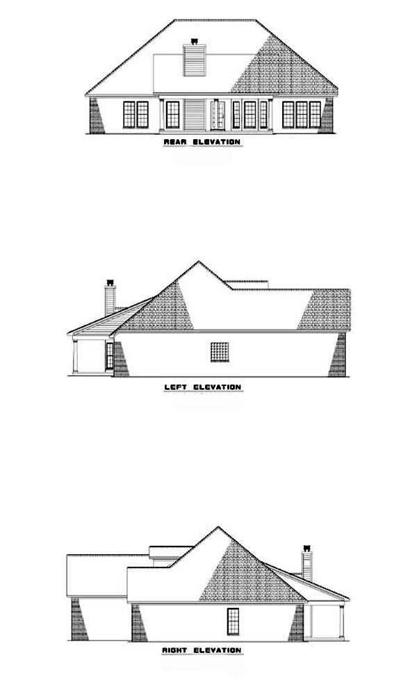 Traditional Rear Elevation of Plan 62056