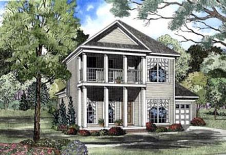 Colonial Elevation of Plan 62057